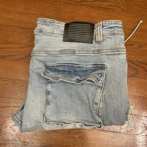 Serenede Jeans Mens 42x32* Cyber Cloud Cargo Bungee Cords Pockets Streetwear